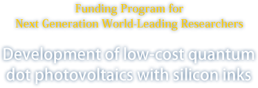 Funding Program for Next Generation World-Leading Researchers - Development of low-cost quantum dot photovoltaics with silicon inks